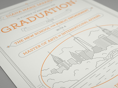 Diana's Graduation announcement grad graduation illustration