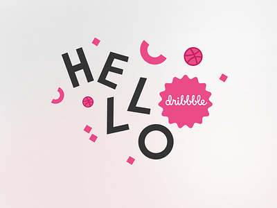 Hello Dribbblers! design dribbble figma flat graphic design typography vector