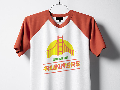 Groupon Runners T-shirt 5k apparel fast flat groupon jpmcc logo run running sf shirt tshirt