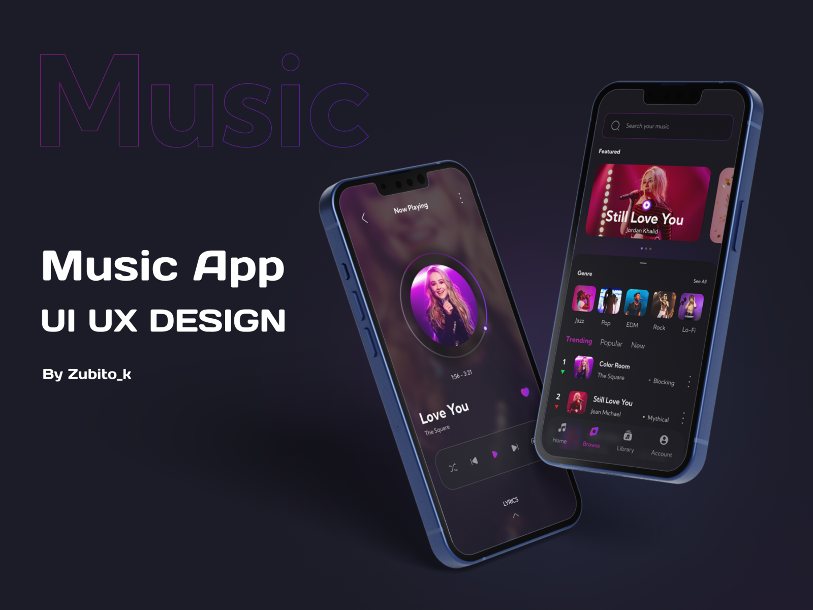 Music App UI UX Design by Zubair Khan on Dribbble