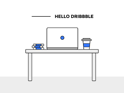 Hello Dribble! debut dribbble first invite shot vector