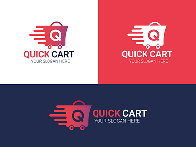 Q ,Cart Logo Template blog design branding ecommerce icon illustration logo logo design online shop online shopping online store shopping cart vector