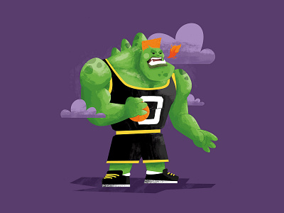 Bang - Green Monstar alien basketball illustration jordan looney looney tunes monstars monsters spacejam