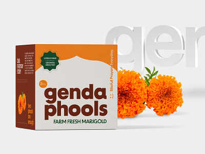 Genda Phools - Concept Packaging Design / Indian Marigold 3d adobe dimension concept design indian packaging marigold mockup packaging