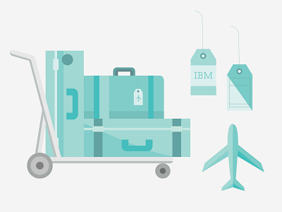 Fly Away airport illustration luggage plane travel