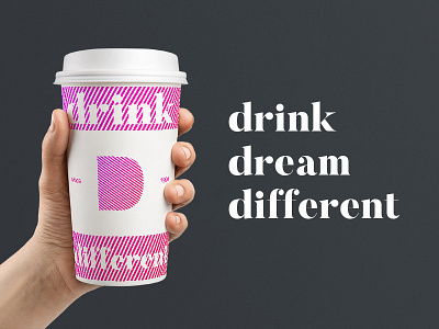 Coffee cup design and logo d design different dream drink logo