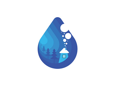 Water drop design drop home icon illustration logo water