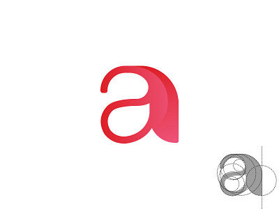 A logo a design logo red