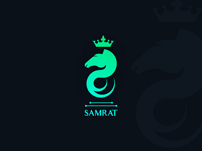 Samrat design icon king lion logo samrat