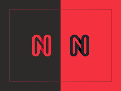 N monogram app design icon logo monogram