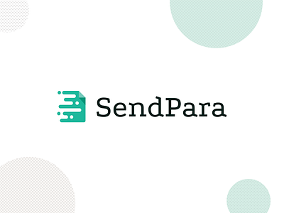 Sendpara logo branding design dribbble flat icon logo page shape typography vector