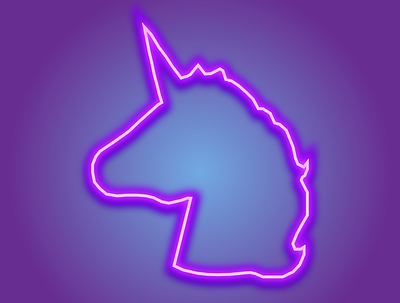 Neon unicorn sign graphic design illustration