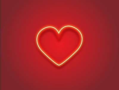 Neon heart sign graphic design illustration