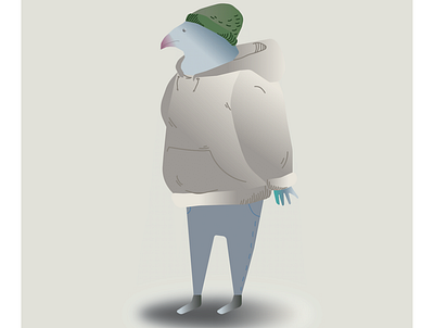 Pigeon wearing hoodie design graphic design illustration