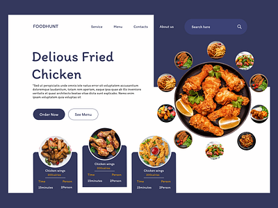 Food web header design food graphic design typography ui ux