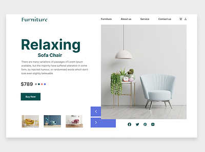 Furniture web header branding design graphic design typography ui ux