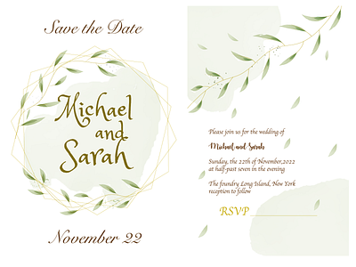 Wedding Invitation adobe illustrator aquarell brush design graphic design illustration invitation wedding wedding invitation