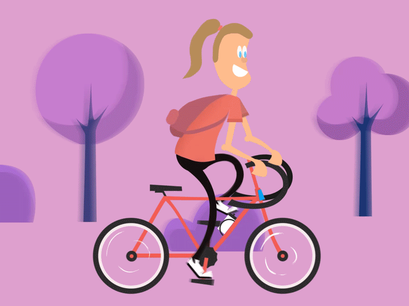 Time to ride my bike aftereffects animation bike character cool fun gif looping movement quirky