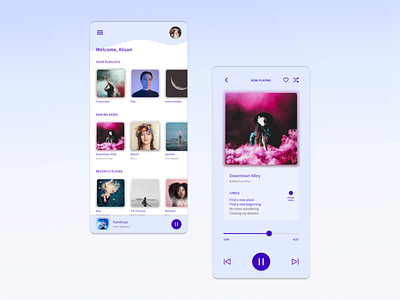 DailyUI Challenge 009: Music Player dailyui dailyui009 design mobile music player screen songs ui uxui