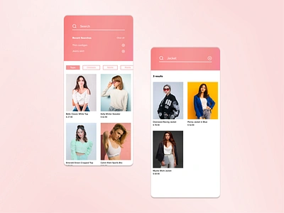 DailyUI Challenge 022: Search challenge clothes dailyui dailyui022 design fashion mobile screen search shop ui uxui