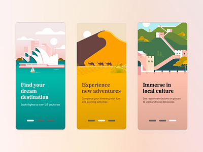 DailyUI Challenge 023: Onboarding challenge dailyui dailyui023 design mobile onboarding screen tour travel ui uxui
