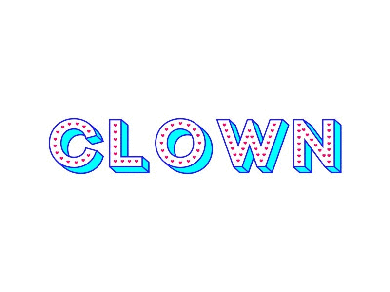 Clown multi color font transtype glyphs typography chromatic multicolor typeface font display decorative clown layers 2x