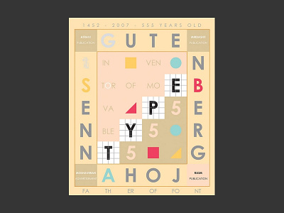 Gutenberg 555 2x book flat font gutenberg inventor movable poster type type design typeface typography