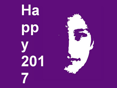 2017 2017 2x design flat happy new year new year portrait postal card purple silhouette type typography