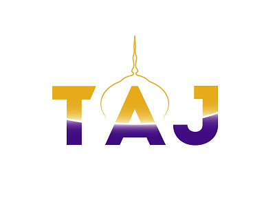 TAJ Logo 2x corporate gradient graphic. mala identity logo logotype taj taj mahal typography