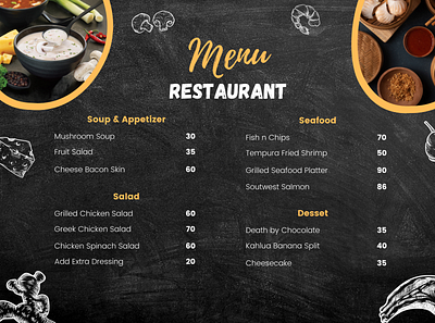 Restaurant Menu adobe photoshop brand identity branding graphic design menu design resturant menu