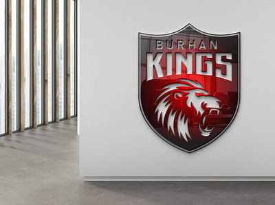 BURHAN KINGS Logo with 3D Wall logo mock-up effect branding branding mockup design graphic design illustration logo logodesign logomockup