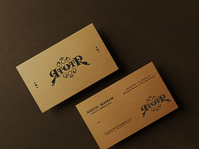 RTOTR Golden Business card design with business card mockup