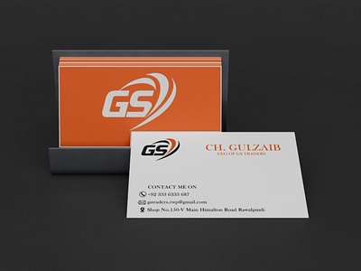 GS Business card design with Tilt business card mockup