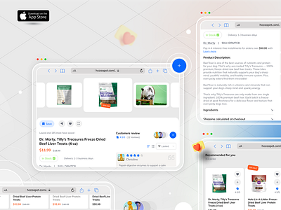 Ecommerce Pet Supplies Store - Web, ios Design
