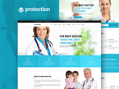 Protection Medical PSD Template clinic dentist doctor health health blog hospital insurance medical medical ui medicine