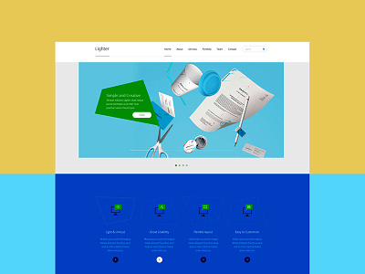 Lighter One Page Multipurpose PSD Template blog blue bootstrap business corporate creative landing page modern multipurpose one page portfolio responsive