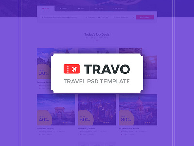 Travo - Hotel Booking & Travel PSD Template holiday island package park plane retina retina ready sea tour travel travo trip