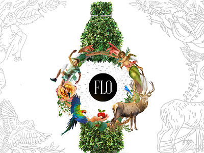 FLO Alkaline Water advertising art direction photomanipulation