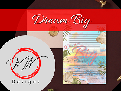 dream big A5 printable note background design graphic design illustration printable printable note typography wall art wall portrait