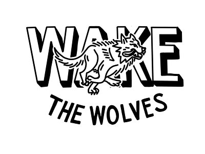 Wake The Wolves lettering logo wolf wolves