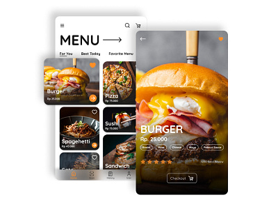UI Mobile Restaurant Menu app design typography ui ux