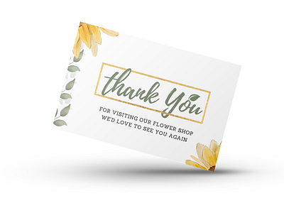 Flower Shop Business Thank You Card