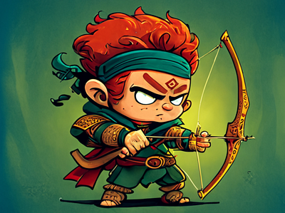 Archer archer art artwork bow cartoon character character design comic concept art cool cute design drawing game illustration nft tuny