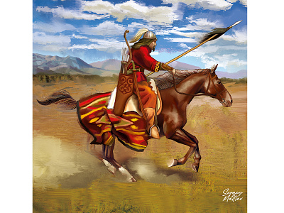 «Er Targyn» - Brave batyr art asia batyr brave brave batyr er targyn illustration kazakhstan legend nomads steppe