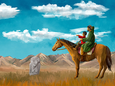 Illustration for the movie "Wolf in the history of the Turks"