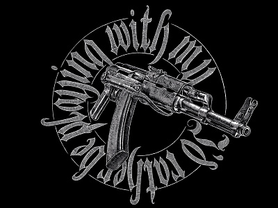 AK-47 ak-47 print on a t-shirt gangsters kalashnikov russia ussr war