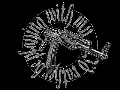 AK-47 ak 47 print on a t shirt gangsters kalashnikov russia ussr war