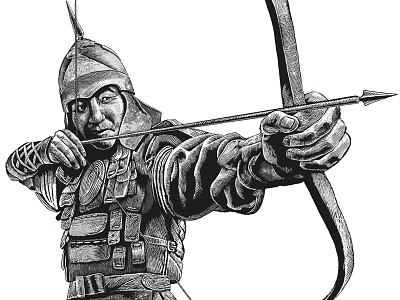 Archer archer arrow bow chase warrior army armor look target