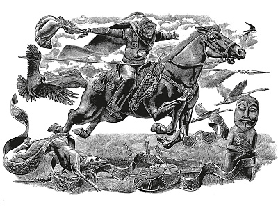 The rider hurries to tell his people the good news. balbal empire empire group empire kazakhstan horse kazakh folk kazakhstan rider