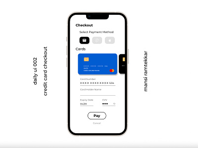 #DailyUI #dailyui002 Challenge #2 Credit Card Checkout DailyUI app checkout creditcard creditcardcheckout dailyui dailyui002 design graphic design payment ui